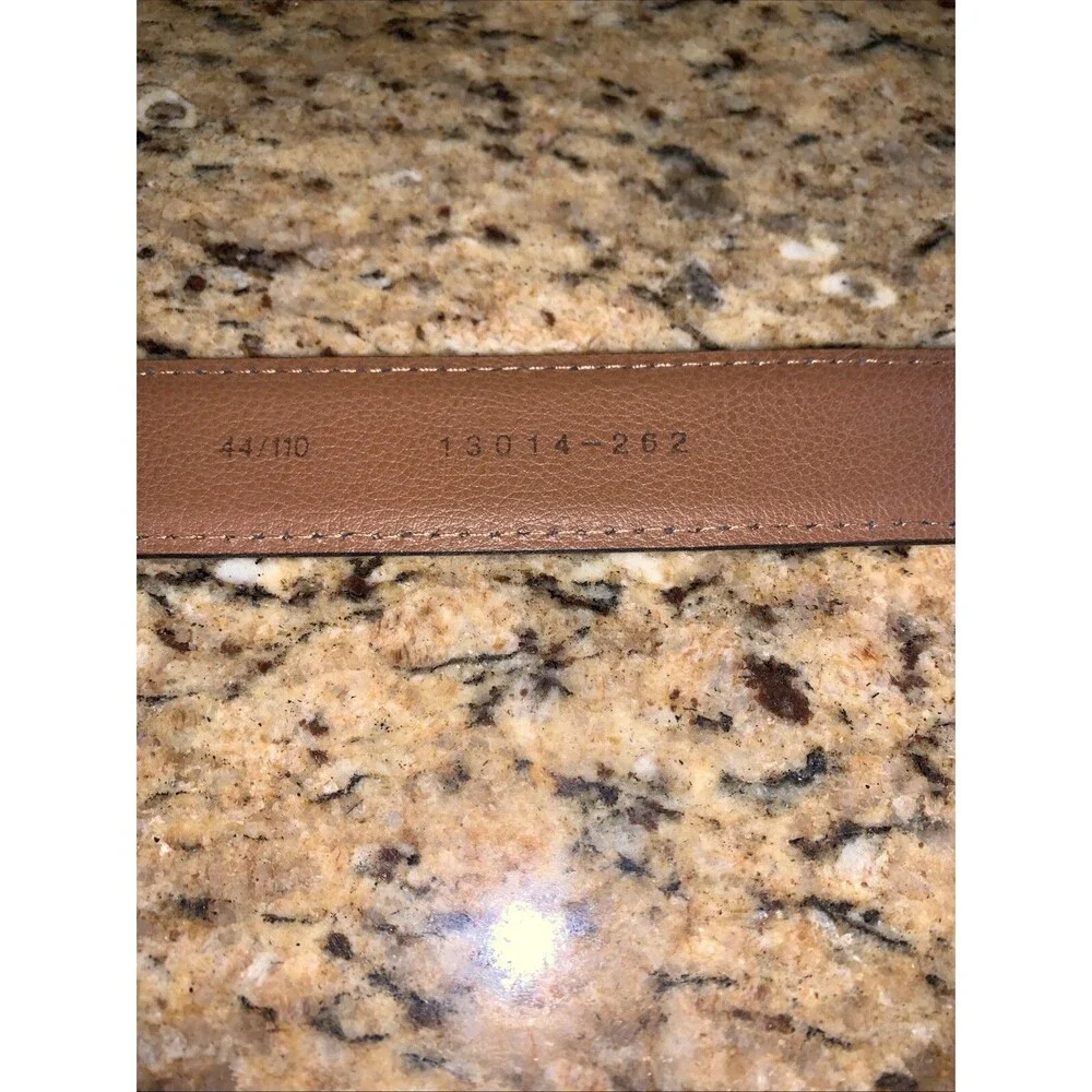 Joseph Abboud Brown Genuine Leather Dress Belt - Italy - Men's Size 44/110